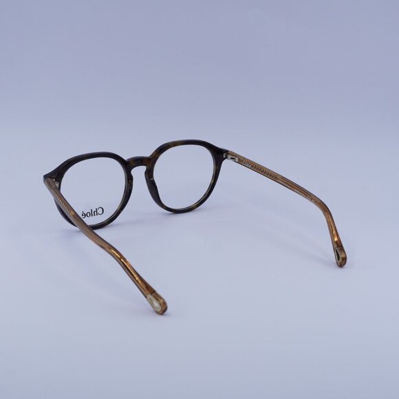 Chloe CH0012O 008 Eyeglasses Dark Havana/Brown 50mm Round Frame - Picture 7 of 11